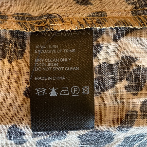 ZIMMERMANN Veneto Leopard Linen Skirt 1 US6 NWOT - Picture 13 of 14